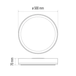 Svietidlo ILVI LED 50 cm, 45 W, teplá studená biela, stmievateľné s diaľkovým ovládaním - 1539094450