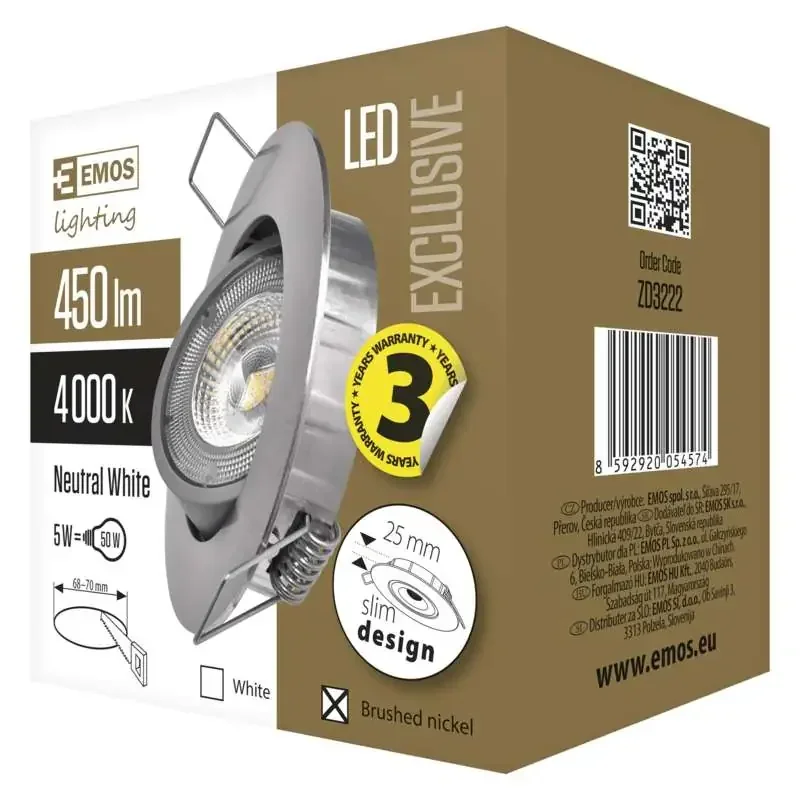 LED reflektor SIMMI 8 cm, 5 W, neutrálna biela - 1540125570