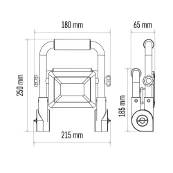 Prenosný LED reflektor ILIO, 21 W, čierna/žltá, neutrálna biela - 1542033220