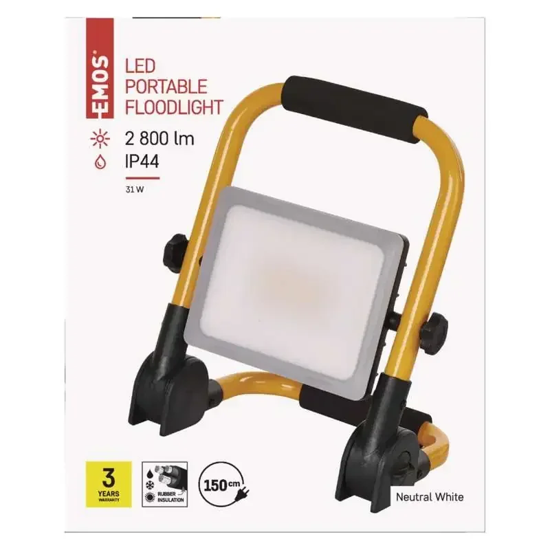 Prenosný LED reflektor ILIO, 31 W, čierna/žltá, neutrálna biela - 1542033320