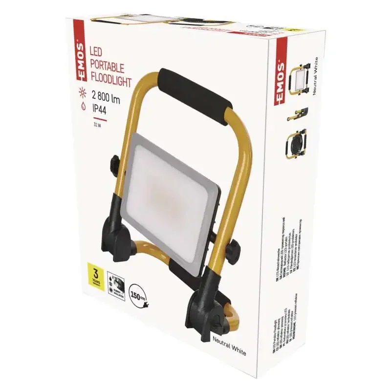 Prenosný LED reflektor ILIO, 31 W, čierna/žltá, neutrálna biela - 1542033320