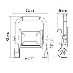Prenosný LED reflektor ILIO, 31 W, čierna/žltá, neutrálna biela - 1542033320
