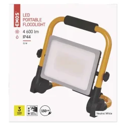 Prenosný LED reflektor ILIO, 51 W, čierna/žltá, neutrálna biela - 1542033420