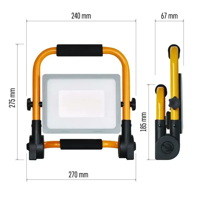 Prenosný LED reflektor ILIO, 51 W, čierna/žltá, neutrálna biela - 1542033420