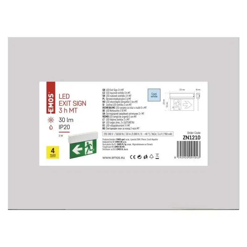 CESSI 3 W, 3 h LED núdzové osvetlenie - 1548121000 CESSI 3 W, 3 h LED núdzové osvetlenie - 1548121000