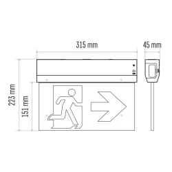 CESSI 3 W, 3 h LED núdzové osvetlenie - 1548121000 CESSI 3 W, 3 h LED núdzové osvetlenie - 1548121000