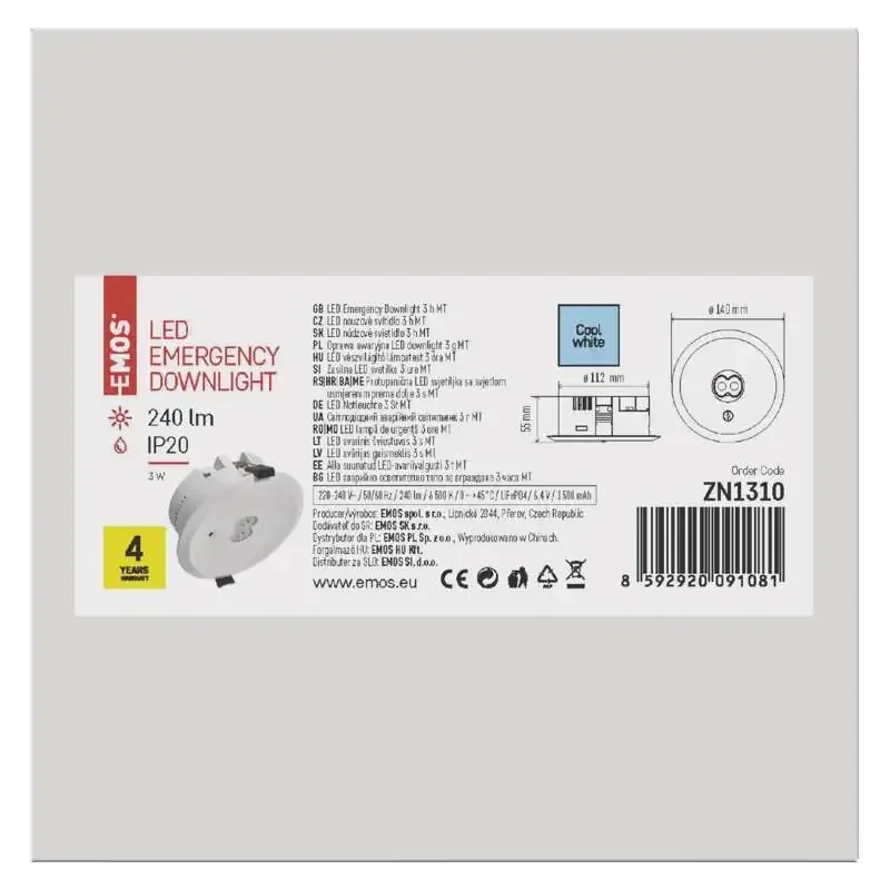 ORSU 3 W, 3 h LED núdzové osvetlenie - 1548131000