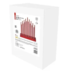 Sviečka LED červená, 28,5 cm, 3x AA, vnútorná, teplá biela, časovač - 1550000004