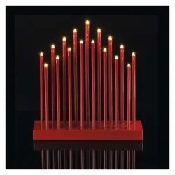 Sviečka LED červená, 28,5 cm, 3x AA, vnútorná, teplá biela, časovač - 1550000004
