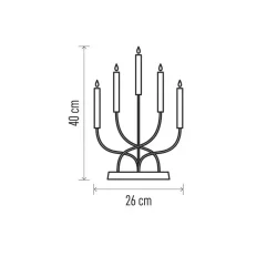 Biely kovový LED svietnik, 40 cm, 2x AA, vnútorný, teplá biela - 1550000010