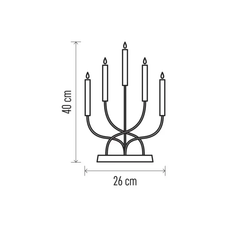 Biely kovový LED svietnik, 40 cm, 2x AA, vnútorný, teplá biela - 1550000010