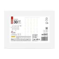LED vianočný záves - hviezdy, 120x90 cm, vnútorný a vonkajší, teplá biela, časovač - 1550000028