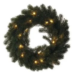 LED vianočný veniec, 40 cm, 2x AA, vnútorný, teplá biela, časovač - 1550000037