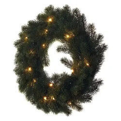 LED vianočný veniec, 40 cm, 2x AA, vnútorný, teplá biela, časovač - 1550000037