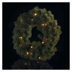 LED vianočný veniec, 40 cm, 2x AA, vnútorný, teplá biela, časovač - 1550000037