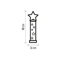 LED drevená dekorácia - hviezdy, 48 cm, 2x AA, vnútorná, teplá biela, časovač - 1550000061