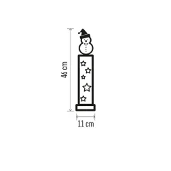 LED drevená dekorácia - snehuliak, 46 cm, 2x AA, vnútorná, teplá biela, časovač - 1550000063
