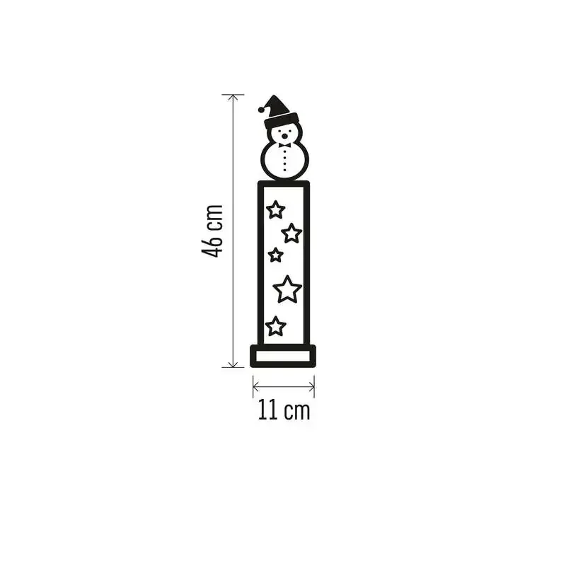 LED drevená dekorácia - snehuliak, 46 cm, 2x AA, vnútorná, teplá biela, časovač - 1550000063