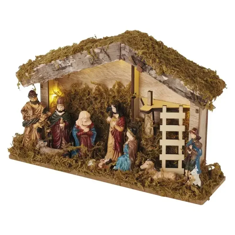 LED vianočný betlehem, 17 cm, 2x AA, vnútorný, teplá biela - 1550000121