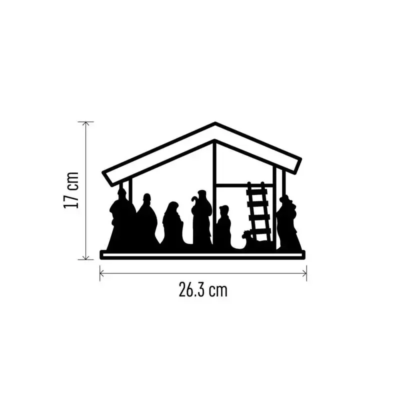 LED vianočný betlehem, 17 cm, 2x AA, vnútorný, teplá biela - 1550000121