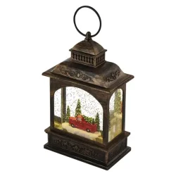 LED dekorácia - vianočný lampáš s autíčkom, 21 cm, 3x AA, vnútorný, teplá biela, časovač - 1550000125