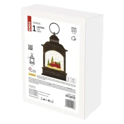 LED dekorácia - vianočný lampáš s autíčkom, 21 cm, 3x AA, vnútorný, teplá biela, časovač - 1550000125