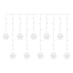 LED vianočná opona - snehové vločky, 150x55 cm, vnútorná, studená biela - 1550000127