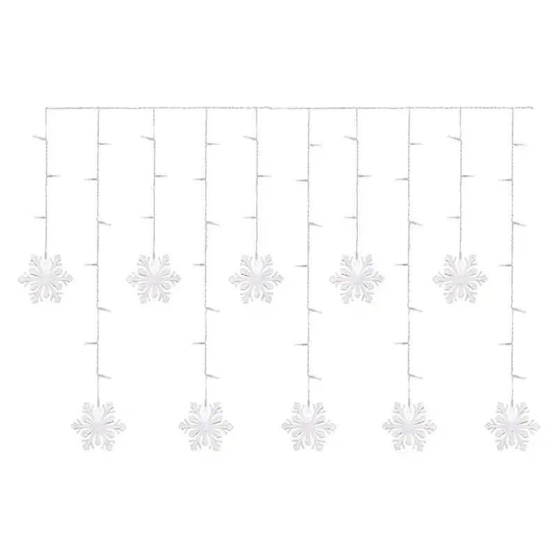 LED vianočná opona - snehové vločky, 150x55 cm, vnútorná, studená biela - 1550000127