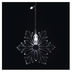 LED vianočná opona - snehové vločky, 150x55 cm, vnútorná, studená biela - 1550000127