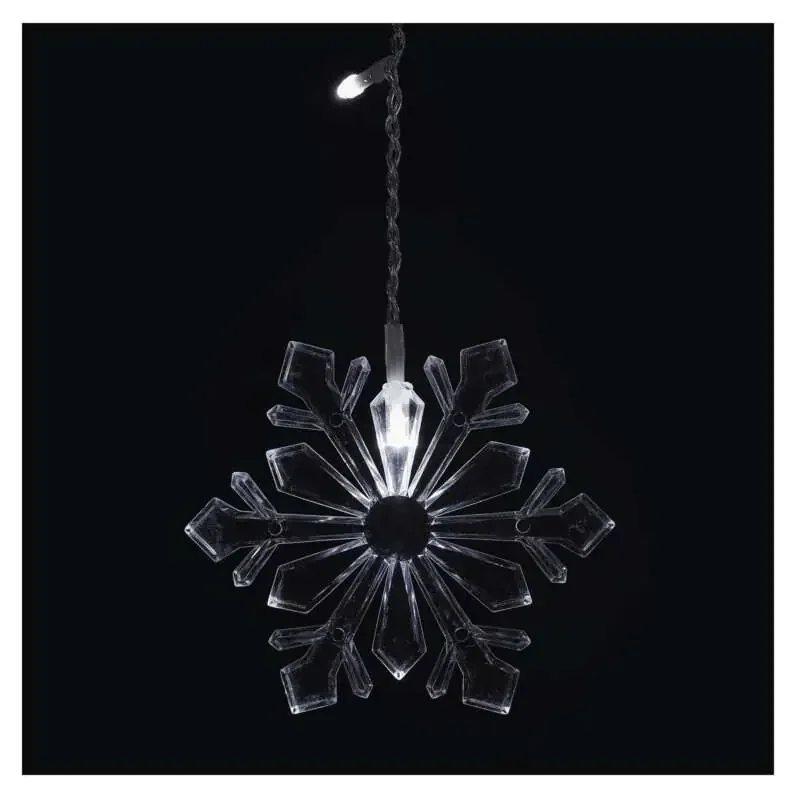 LED vianočná opona - snehové vločky, 150x55 cm, vnútorná, studená biela - 1550000127