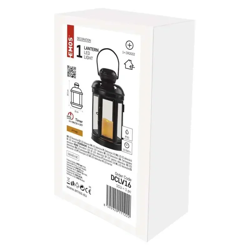 LED svietidlo čierne, okrúhle, 18,5 cm, 1x CR2032, interiérové, vintage, časovač - 1550001026