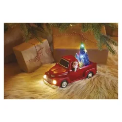 LED dekorácia - Santa v aute s vianočnými stromčekmi, 10 cm, 3x AA, interiérová, viacfarebná - 1550003001