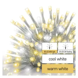 Štandardná blikajúca reťaz LED - Icicles, 2,5 m, vonkajšia, teplá/studená biela - 1550013000