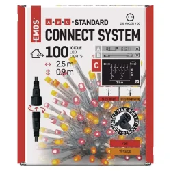 Štandardná LED pulzujúca článková reťaz - rampúchy, 2,5 m, vonkajšia, červená/vintage - 1550015004