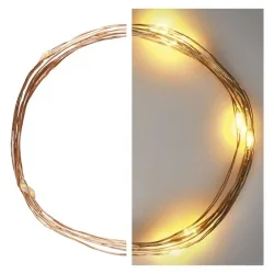 LED vianočná nano reťaz, 1,9 m, 2x AA, vnútorná, teplá biela, časovač - 1550030006