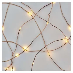 LED vianočná nano reťaz, 1,9 m, 2x AA, vnútorná, teplá biela, časovač - 1550030006