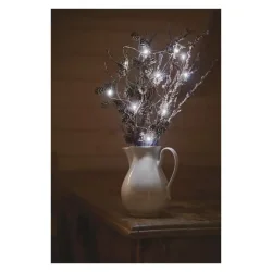 LED vianočná nano reťaz strieborná, 0,9 m, 2x AA, vnútorná, studená biela, časovač - 1550032005