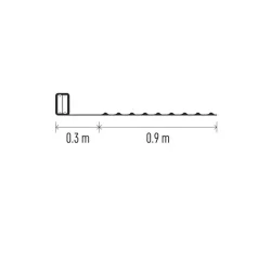 LED vianočná nano reťaz strieborná, 0,9 m, 2x AA, vnútorná, studená biela, časovač - 1550032005