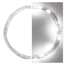 LED vianočná nano reťaz, 1,9 m, 2x AA, vnútorná, studená biela, časovač - 1550032006
