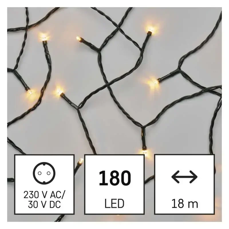 LED vianočná reťaz, 18 m, vnútorná a vonkajšia, vintage, časovač - 1550041004