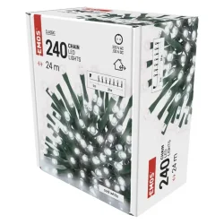 Vianočná reťaz LED, 24 m, vnútorná a vonkajšia, studená biela, časovač - 1550042004