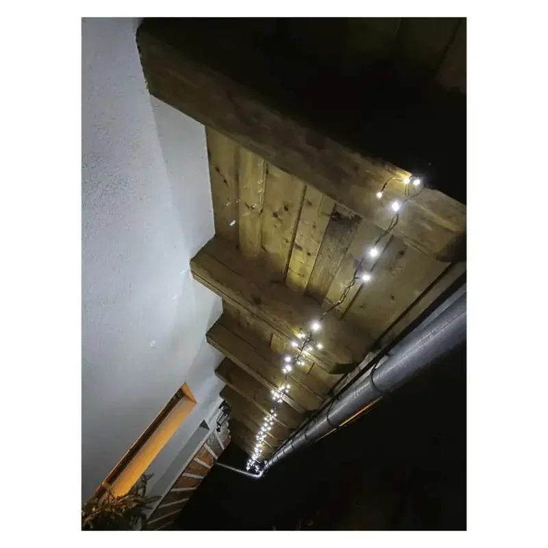 Vianočná reťaz LED, 24 m, vnútorná a vonkajšia, studená biela, časovač - 1550042004