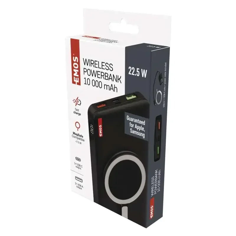 Powerbank EMOS WI 1022D, 10 000 mAh, 22,5 W+Bezdrôtová - 1613054200