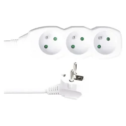 Predlžovací kábel - 3 zásuvky, 10 m, 3x 1,5 mm2, biely - 1902031008