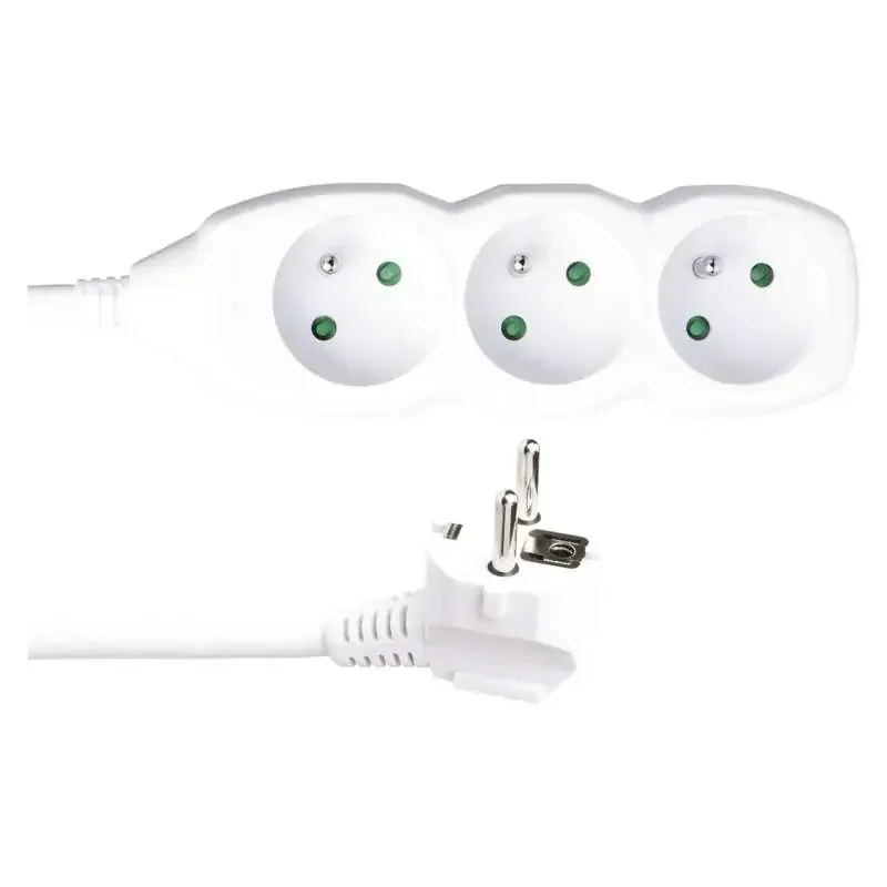 Predlžovací kábel - 3 zásuvky, 10 m, 3x 1,5 mm2, biely - 1902031008