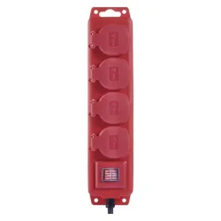 Gumový predlžovací kábel - 4 zásuvky, 3 m, 1,5 mm2, IP44 - 1902340301