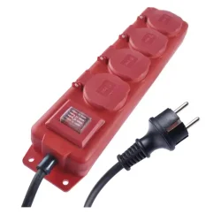 Gumový predlžovací kábel - 4 zásuvky, 3 m, 1,5 mm2, IP44 - 1902340301