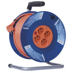 PVC predlžovací kábel na bubne - 4 zásuvky, 50 m, 1,5 mm2 - 1908045001