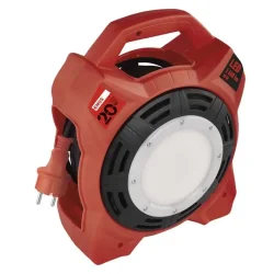 Vonkajší predlžovací kábel na bubne 20 m / 4 ks. / guma / 230 V / 1,5 mm2 s LED reflektorom - 1908242000