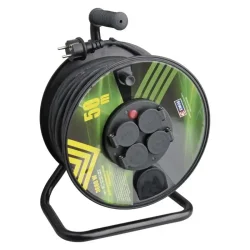 Gumový predlžovací kábel na bubne - 4 zásuvky, 50 m, 1,5 mm2 - 1908245003